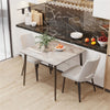 Glass Effect Marble Dining Table Square Top Coffee Table for Kitchen Living Room