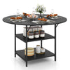 120 CM Round Dining Table Mid-Century Modern Kitchen Table for 4-6