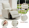 Swivel Rocking Recliner Chair Manual Leather Glider with Lumbar Padded Armrest🔥