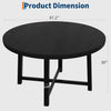 120cm Black Round Dining Table for 4-6 Wood Circle Dinner Table