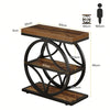 Industrial Side Table Narrow Small End Table with 3-Tier Storage for Living Ro