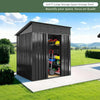 Garden Metal Shed 6x4ft Outdoor Storage Bin Storage Tools Pent Roof Slide Door