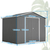 Garden Shed Apex Roof 8X6FT Metal With Free Foundation Base Storage House Grey