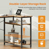 110 cm Computer Desk, Corner Desk with Adjustable Storage Shelves, Rustic Brown