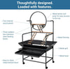 Pet Parrot Playstand Bird Cage Stand Activity Play Center Perch Ladder Wheel🔥