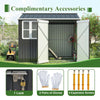 Garden Shed 8x6FT Steel Apex Tool Equipment Organize W/Window Door Anthracite