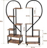 2 Pack 6 Tier Tall Plant Stand, Metal Plant Shelf with Detachable Wheels&Drawers