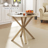 COSTWAY 90CM Wood Dining Table Round Kitchen Table for 2-4 People-Brown