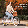 24/26Inch VIRIBUS Ladies Women's Beach Cruiser Bike Bicycle w/ Basket Comfort