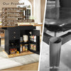 Dining Table 110-140cm Extendable Kitchen Table w/ Hidden Storage for 4-6 People