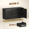 Sideboard Storage Cabinet with Adjustable Shelves, Black