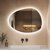 Bathroom Mirror with LED Lights Touch Dimmable Demister Irregular Wall Mounted