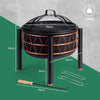 Fire Pit, 2 in 1 Firepit with BBQ Cooking Grill for Garden & Patio