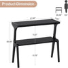 Black Narrow End Table, 2-Tier Modern Solid Wood Side Sofa Table for Living Room
