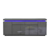 Odessa Grey High Gloss Sideboard With 5 Door 2 Drawer And LED