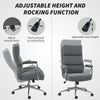 Linen Fabric Office Desk Chair with Rocking Function, Charcoal Grey