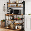 6 Tier Bakers Rack Kitchen Microwave Stand Coffee Bar Station with Power Outlet