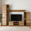 Stylish BENTLEY TV Entertainment Unit Glass White Oak Living Room Furniture