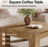 Square Coffee Table, 39-Inch Farmhouse Wooden Center Tea Table for Living Room