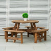 Woodside 8 Seater Round Outdoor Pressure Treated Pub Bench/Garden Picnic Table