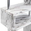 Miami High Gloss Slim Shelving Unit In Filo Marble Effect