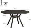 Dining Table Round Wood Top Metal Base Farmhouse Industrial Kitchen Dining Room