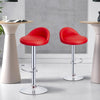 Set of 2 Black Bar Stools, Chicago, Faux Leather, swivel, height adjustable