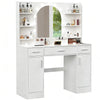 Large Dressing Table w/ Hollywood Bulbs Mirror 3 Drawer Multi-Socket Makeup Zgyo
