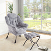 Lazy Chair with Footstool Relax Lounge Chair Accent Armchair Sofa Chair 3 Colors