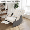 Upholstered Plush Rocking Recliner Accent Reading Chair w/ Footrest Side Pocket