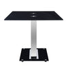 Jet Large Black Glass Dining Table With Chrome Supports