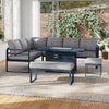 Patio Furniture Set with Fire Pit Table Sectional Sofa Set, Alu Conversation Set