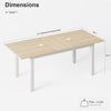 Extendable Dining Table Set w/ 2 Benches&2 Stools, Office Desk Seats 4-8 Persons