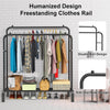 Heavy Duty Metal Double Rail Clothes Garment Hanging Rack Shelf Display Stand Yn