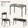 Gray Dining Table Set for 4 with Bench & 2 Upholstered Chairs,Kitchen Table Set