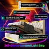 UPHOLSTERED DOUBLE 4FT6 OTTOMAN BED FRAME WITH RGB LED LIGHTS, HYDRAULIC STORAGE
