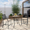 Bar Height Outdoor Bistro Set 3 Pieces Patio Bar Set W/ 2 Upholstered Bar Stools
