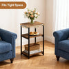 Sofa Side Table 3-Tier End Table Bedside Table with Metal Frame Nightstand