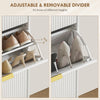 Slim Shoe Storage Cabinet with 3 Flip Drawers for Hallway, White