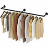 71" Long Industrial Pipe Clothes Rack 3 Base Wall Mounted Rack Towel Bar Holder