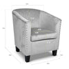Tub Arm Chair Velvet Grey Luxury Statement Rivet Comfy Accent Armchair