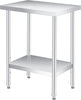 Stainless Steel Commercial Prep Table Work Bench Kitchen with Overshelf 2 Tier