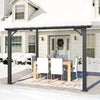 Aluminium Lean-To Gazebo, Wall-Mounted Hardtop Roof Pergola for Garden & Patio