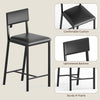 Counter Height Bar Stools Set of 2/4, Modern Faux Leather Bar Chairs with Back