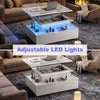High Gloss LED Coffee Table With Hidden Storage Lift Top & 2 Drawers Furniture
