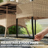 7 Piece Rattan Garden Furniture Set, Garden Dining Set with Wood-Plastic Table
