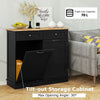 Black Modern sleek Kitchen Tilt Out Trash Cabinet with 70L Hidden Garbage Holder