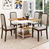 COSTWAY 120cm Modern Dining Table Square Kitchen Table