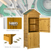 Wooden Garden Storage Shed Tool Cabinet w/ Lockable Door Roof 191.5 X 79 X 49 cm