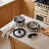 Russell Hobbs 6Pc Pan Set – 20/24/28cm Frying, 18/18/20cm Sauce, Clip-On Handle